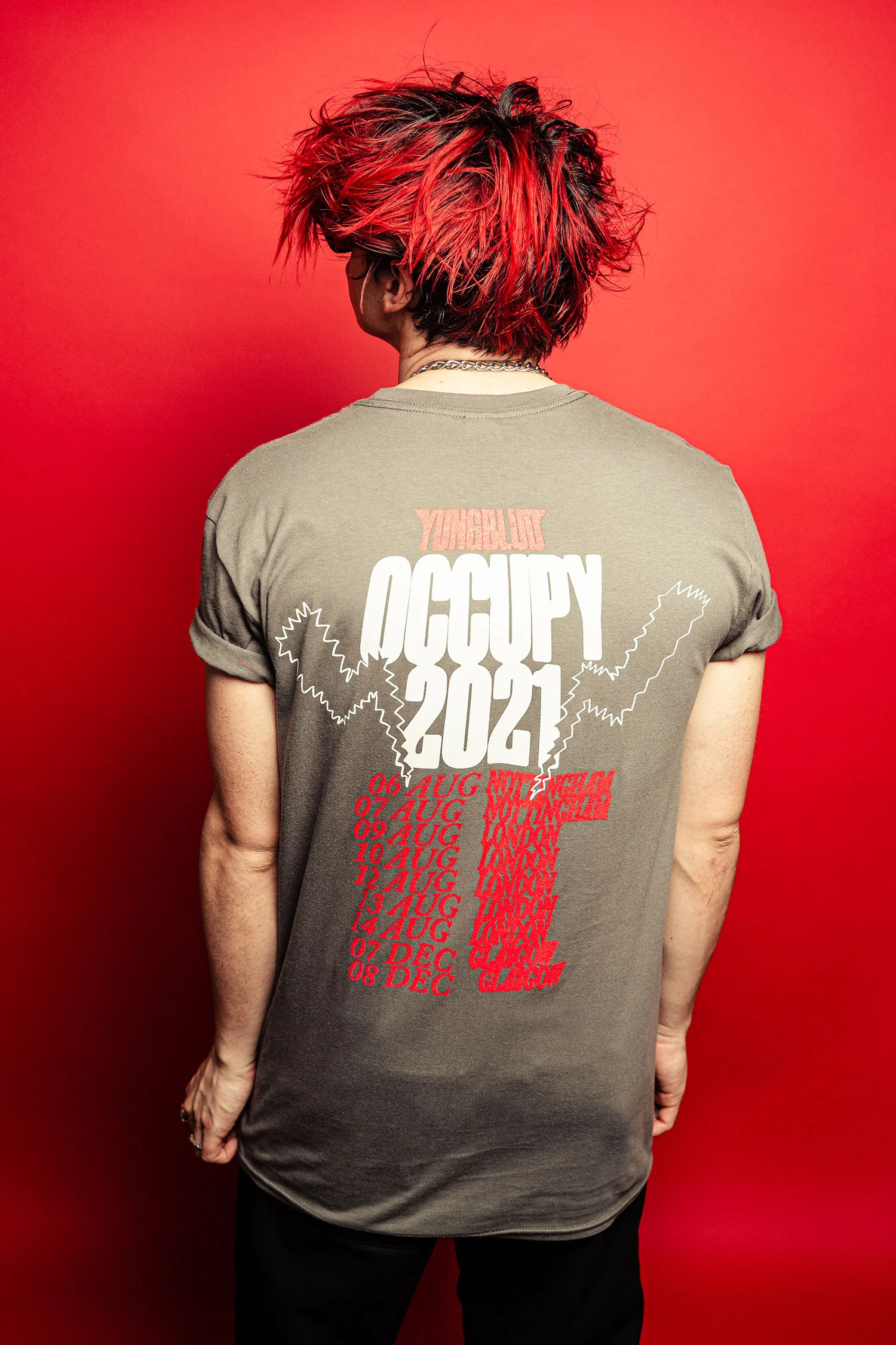 Occupy The UK Tour Charcoal Tee - Image 2